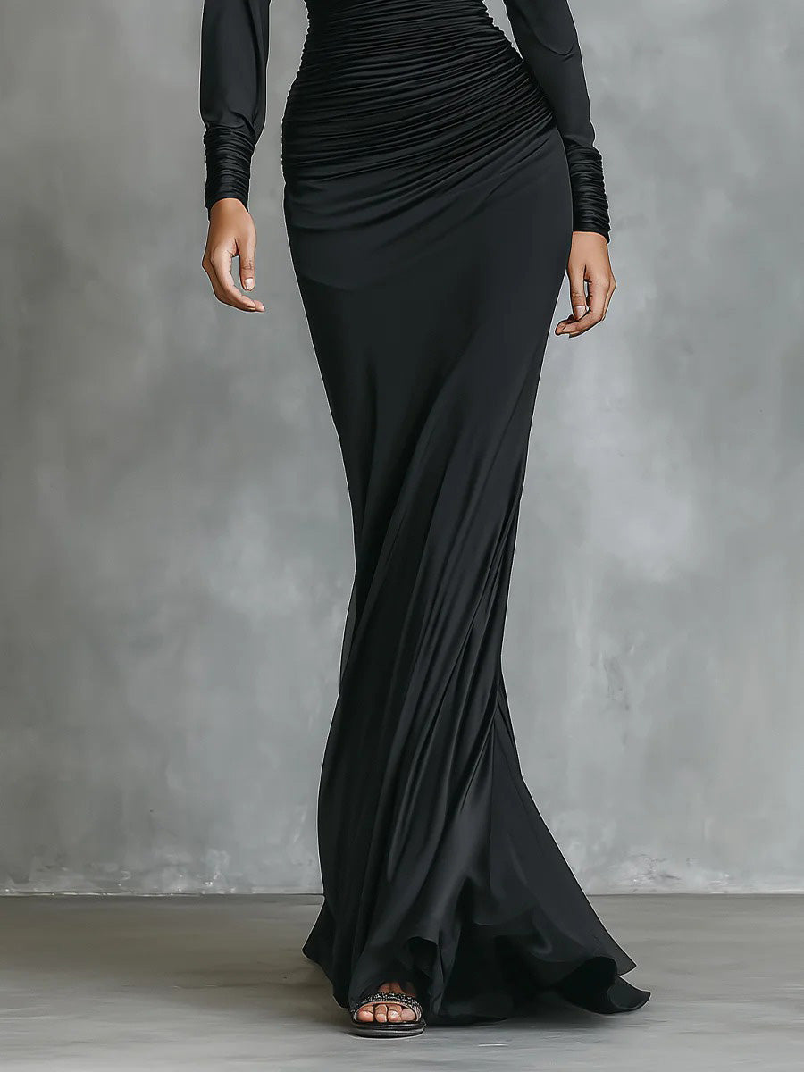 Imme | Satin Ruched Mermaid Dress