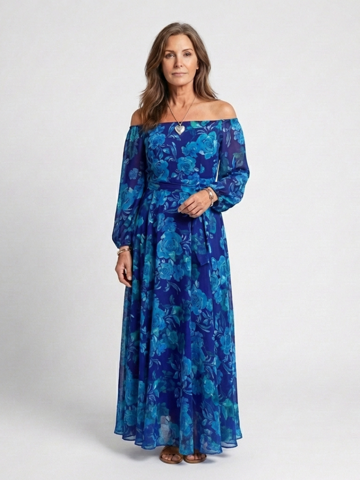 Aspen - Off Shoulder Floral Maxi Dress