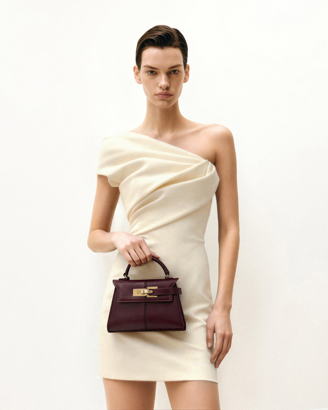 Elise Top Handle Bag - Deep Burgundy