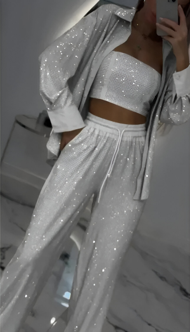 Fioralba | Sequin Lounge Set – Three Piece