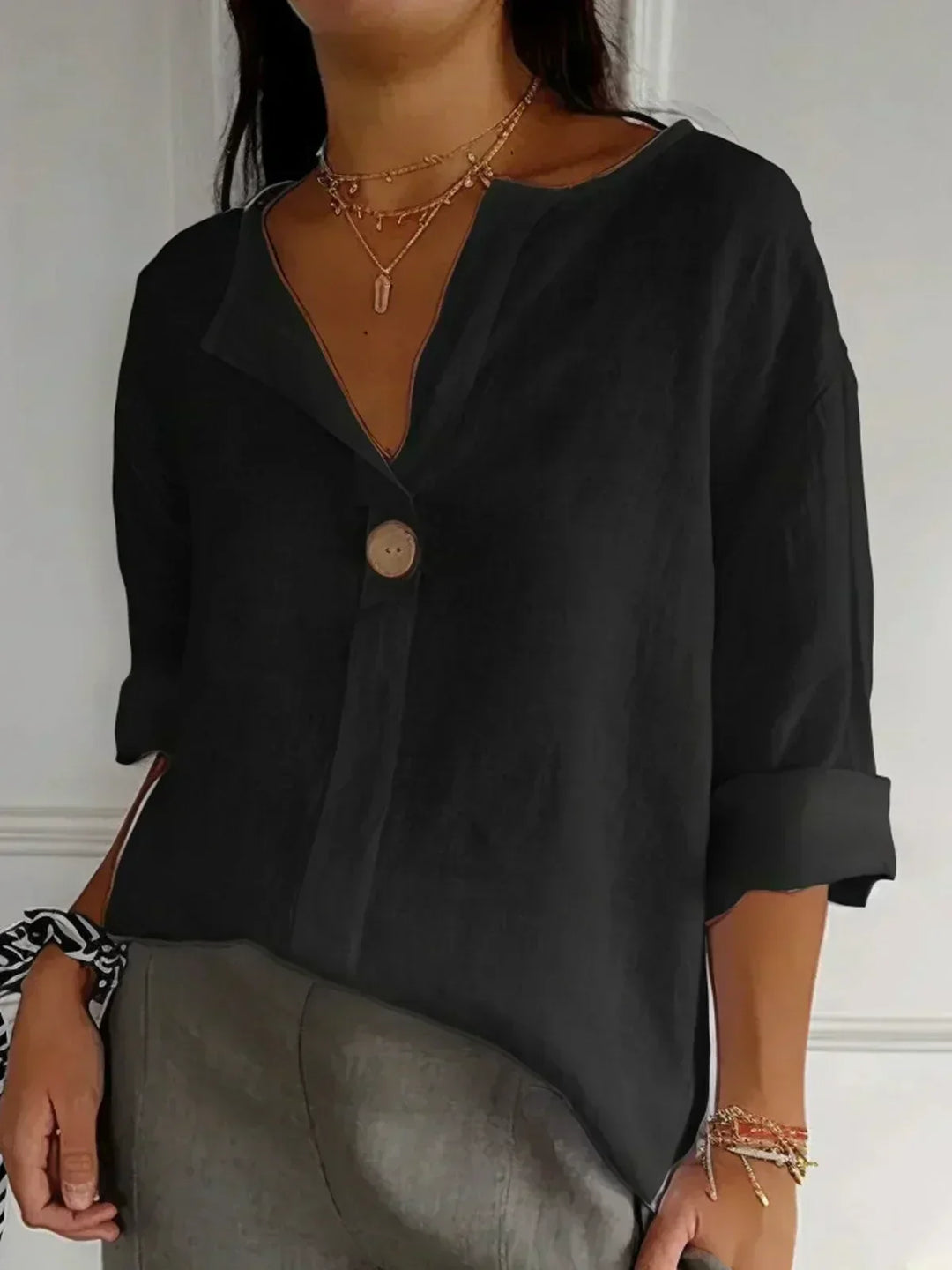 NAYLA™ - Casual V-Neck Blouse
