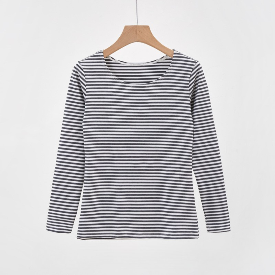 EVANTHIA™ - Casual Striped Slim-Fit Long Sleeve Top
