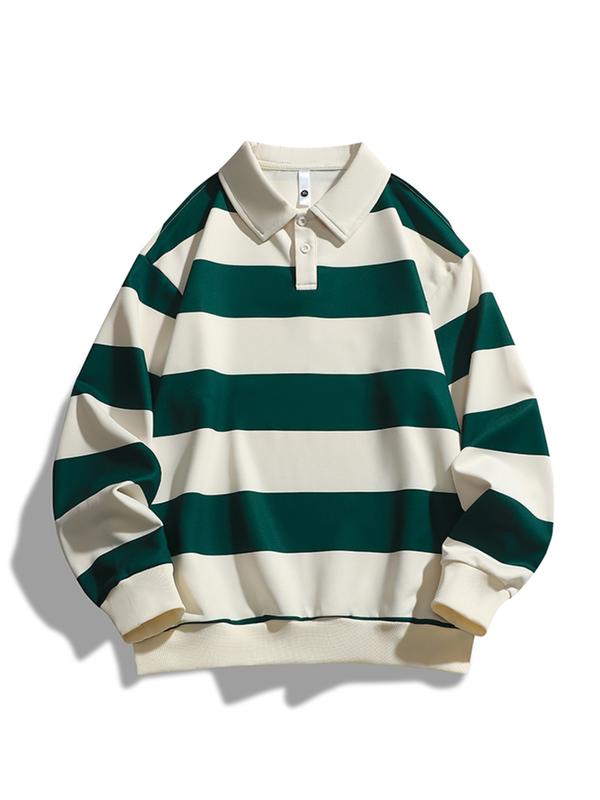 ZOE™ - Classic Fashion Striped Collar Long Sleeve Sweatshirt