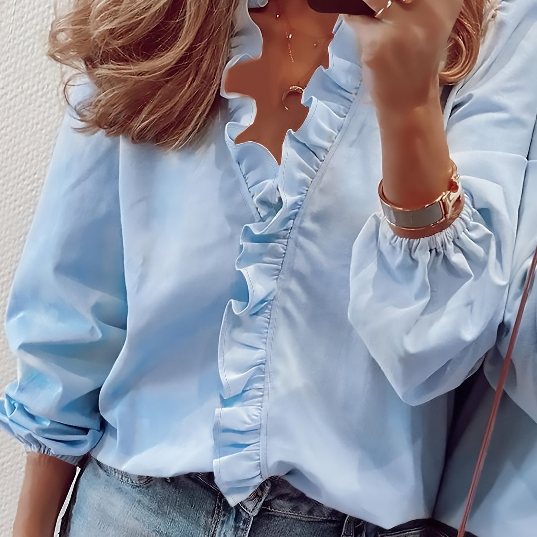 MAISY™ – Ruffled V-Neck Blouse