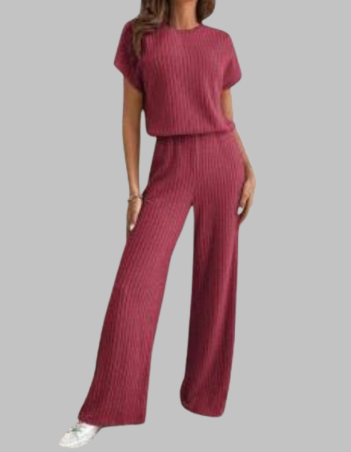 MAGGIE™ - Casual Short Sleeve Top and Pants Set