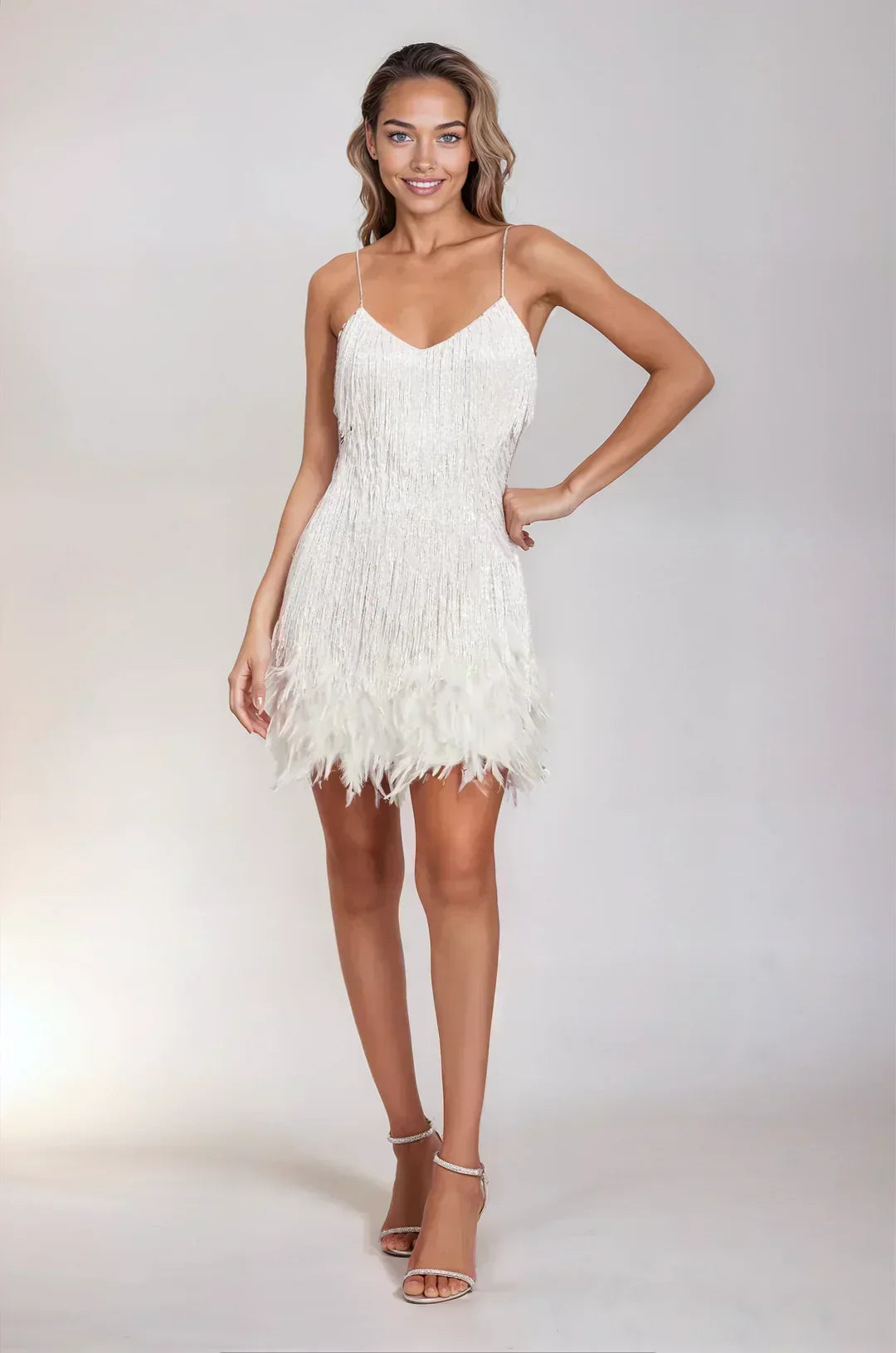 Alicia | Feather Mini Dress