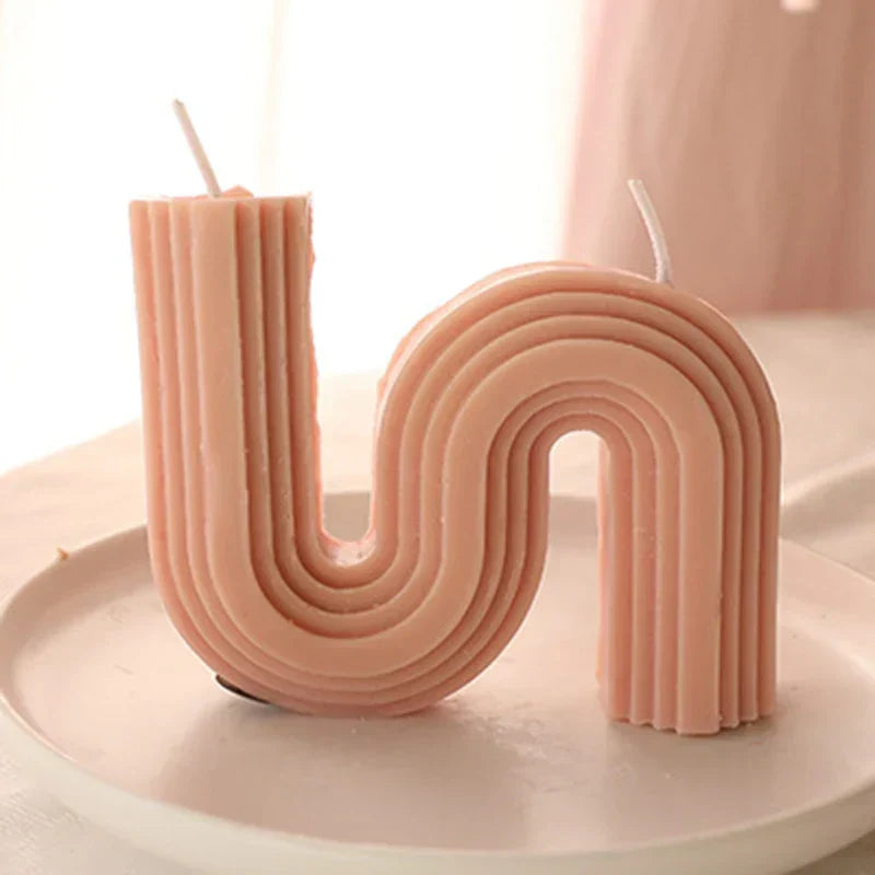Geometric Candles S Shape Design