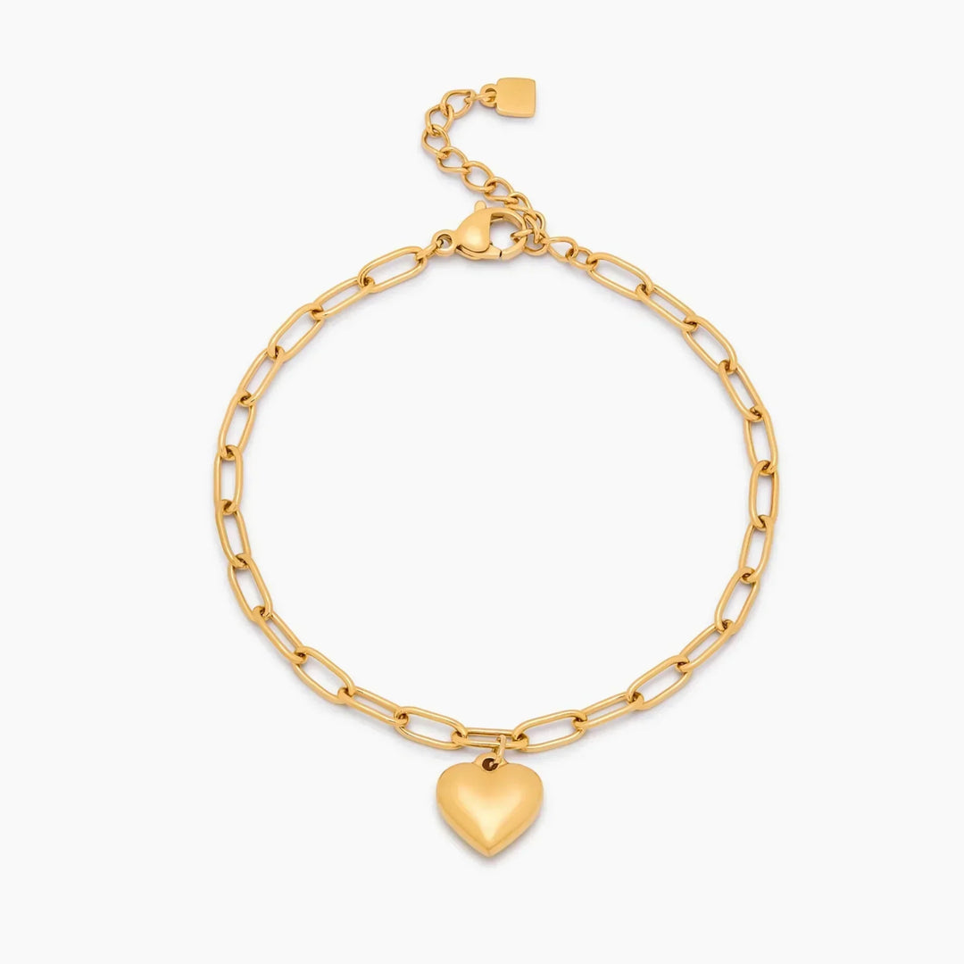 Paperclip Heart Charm Bracelet