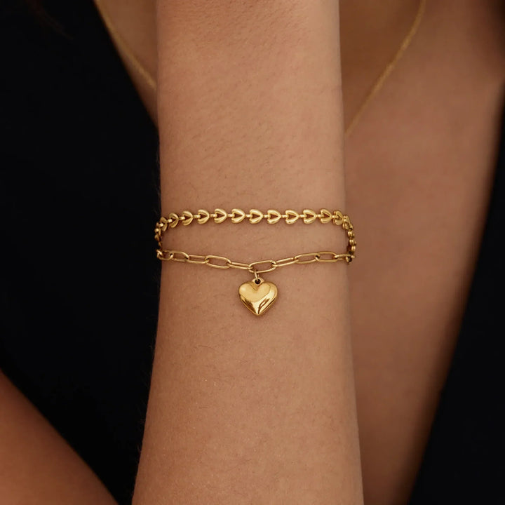 Paperclip Heart Charm Bracelet