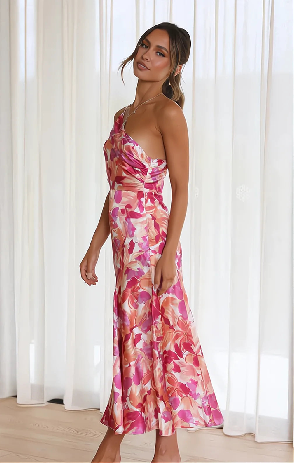 Violet | Floral Satin Gown