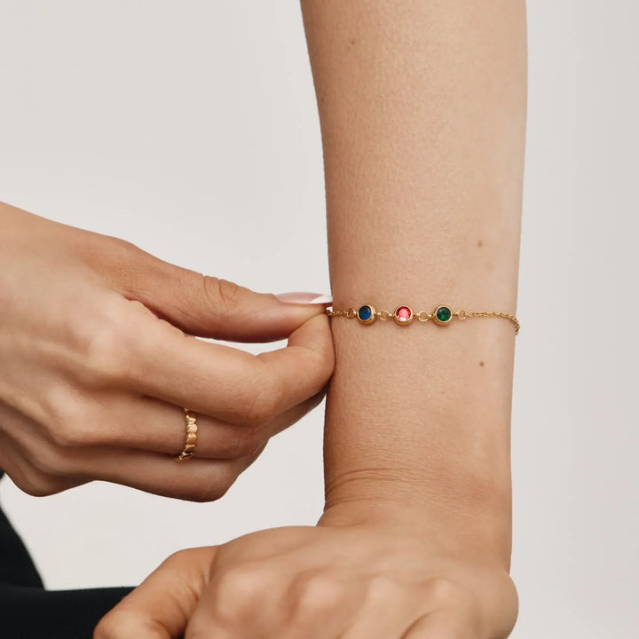 Personalized Multi-Birthstone Bracelet