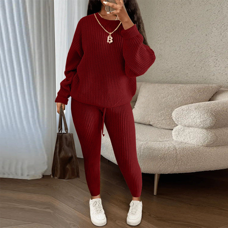 TAMA™ - Cozy Long Sleeve Sweater and Drawstring Pants Set