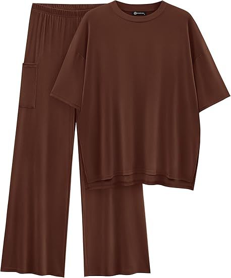 FILTA™ - Casual Basic Top and Elastic Waist Pants Set