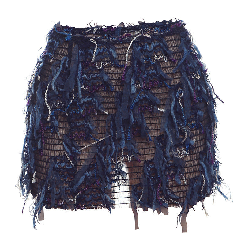MARIA™ – Chic Fringe Detail High-Waist Mini Skirt