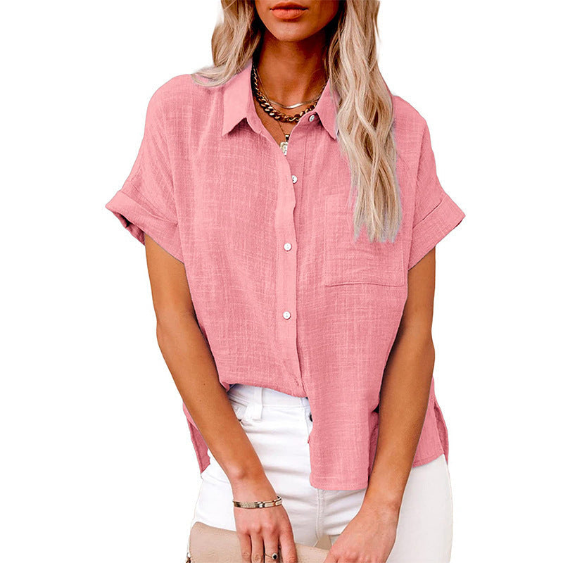 AUDRINE™ – Comfy Casual Button-Up Blouse