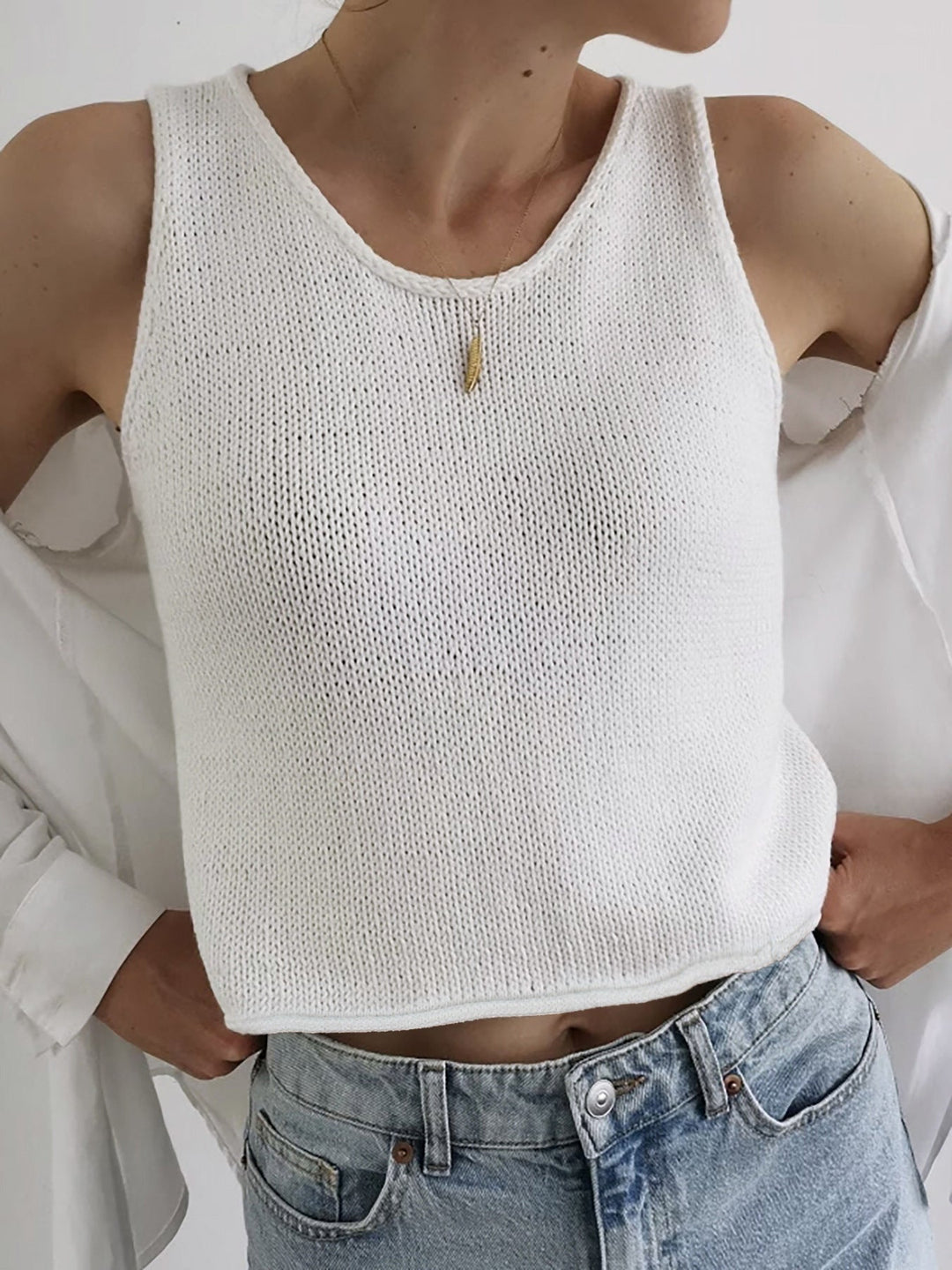 KAREEM™ - Casual Round Neck Vest Pullover Top