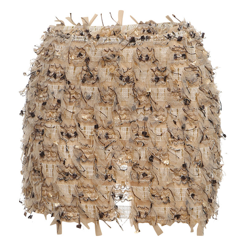 MARIA™ – Chic Fringe Detail High-Waist Mini Skirt