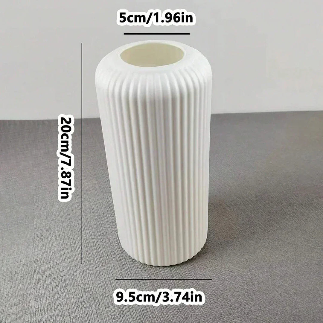 Striped Fluted Vase