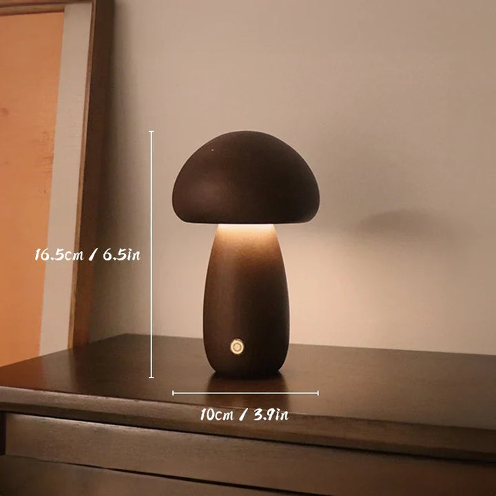 Night Light Wooden Mushroom