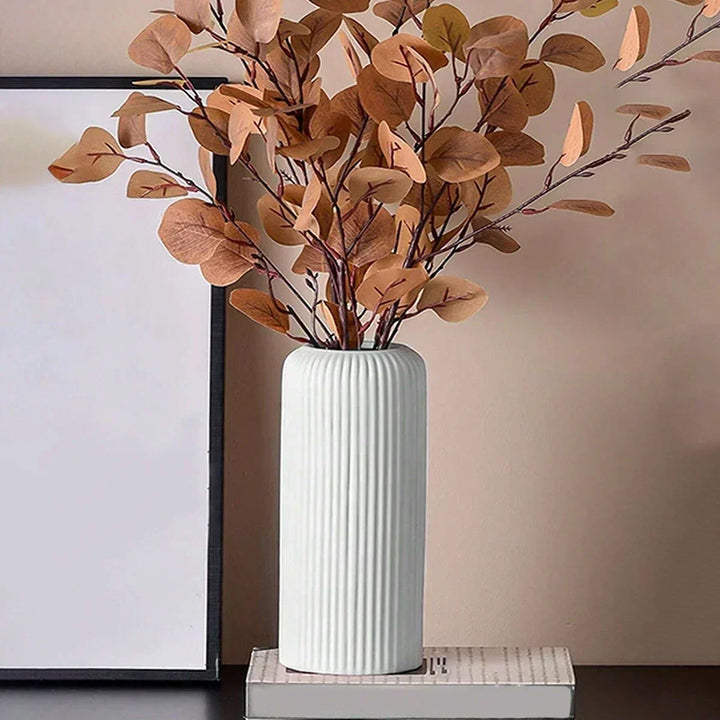 Striped Fluted Vase