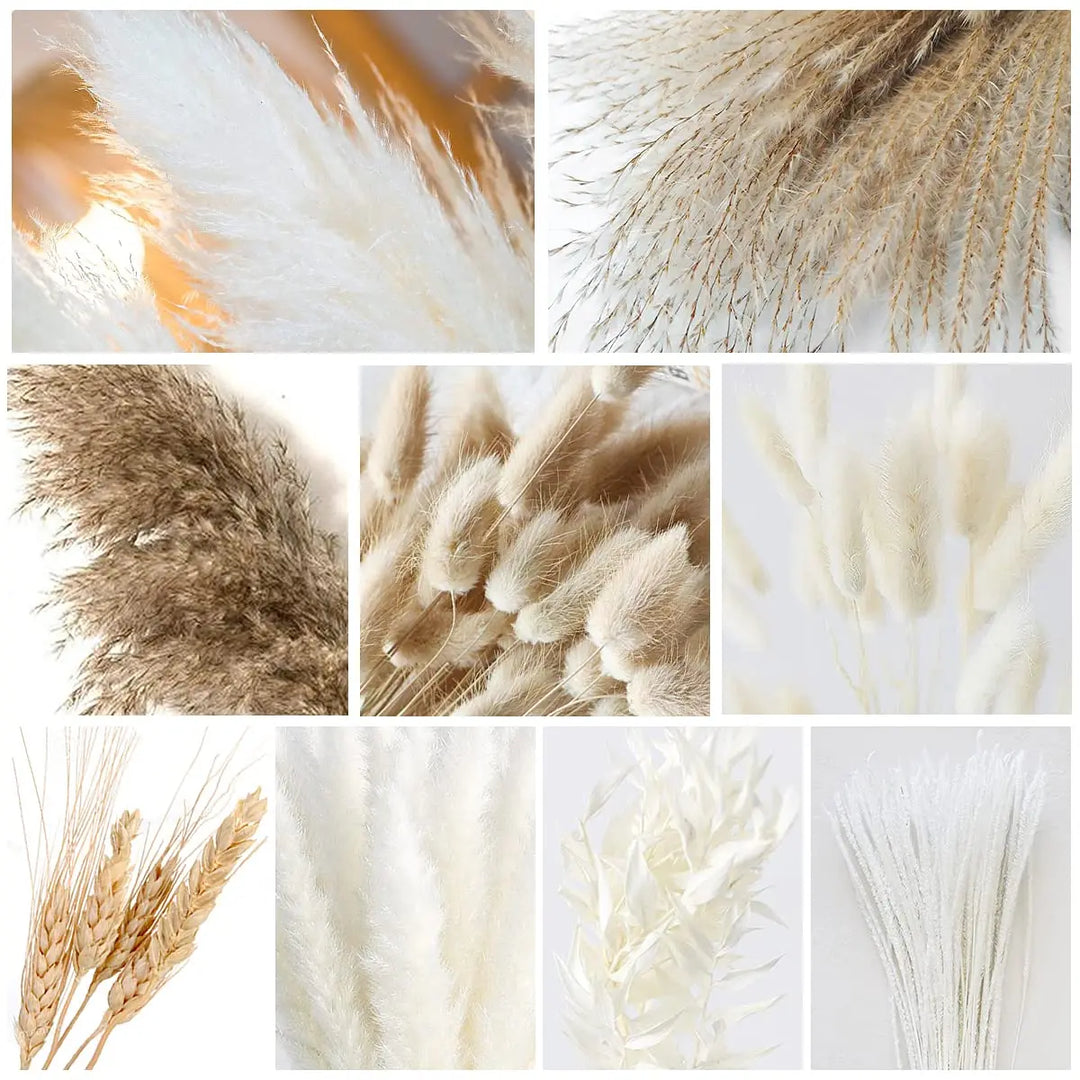 Natural Pampas & Dried Flowers Bouquet - 80pcs