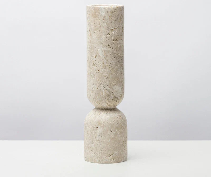 Cylindrical Stone Statues & Candle Holders