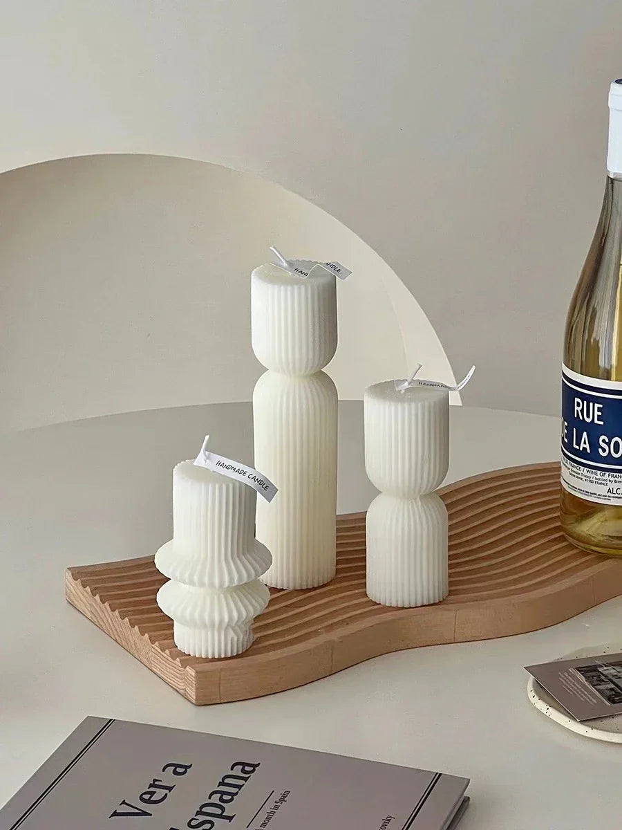 Striped Column Candles
