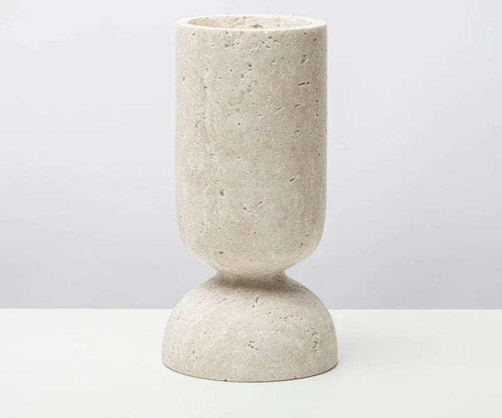 Cylindrical Stone Statues & Candle Holders