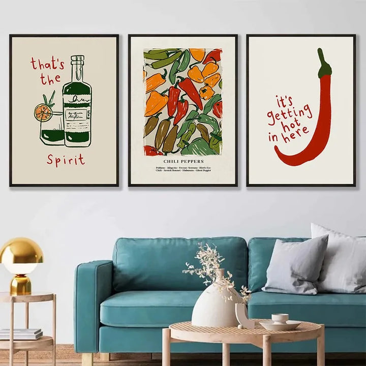 Japanese Hot Chili Pepper Wall Art
