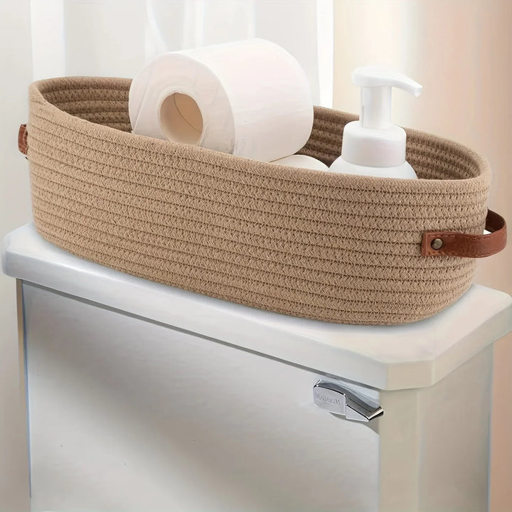 Oval Woven Bathroom Storage Basket