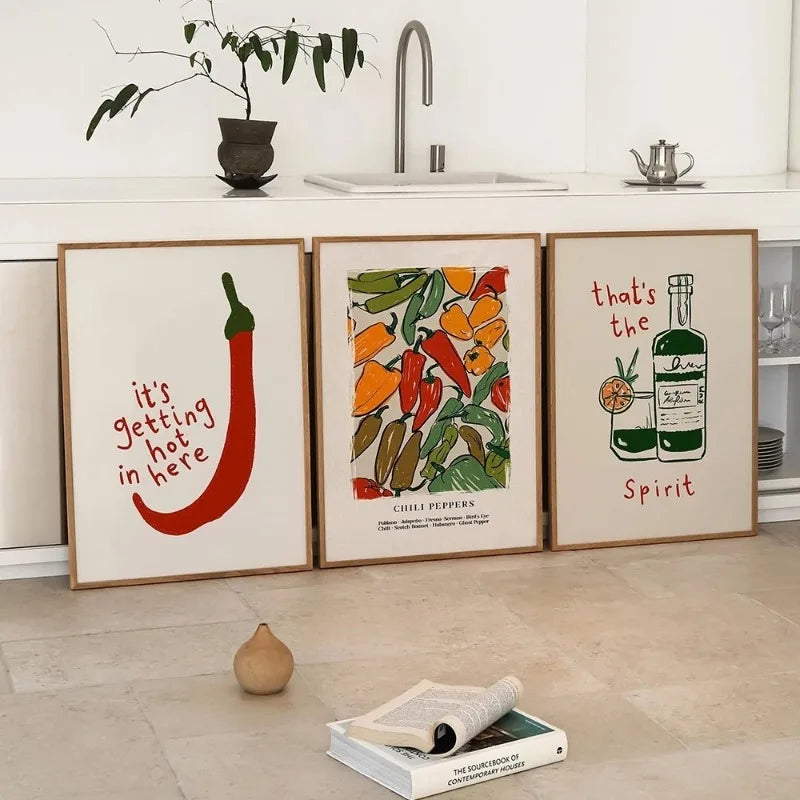 Japanese Hot Chili Pepper Wall Art