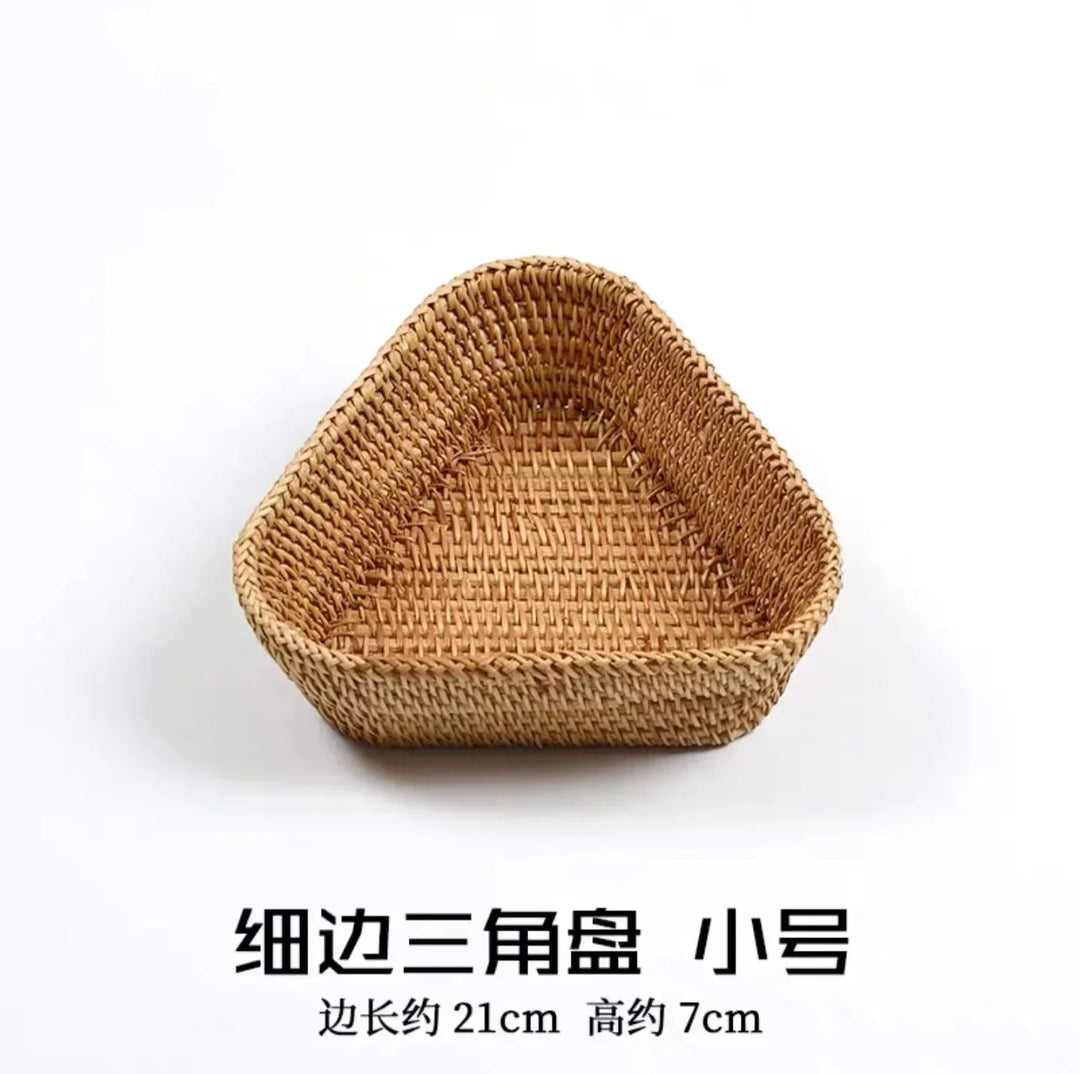 Handwoven Rectangular Rattan Wicker Basket