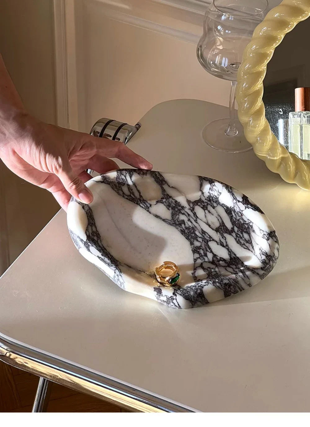 Natural Stone Calacatta Viola Marble Tray