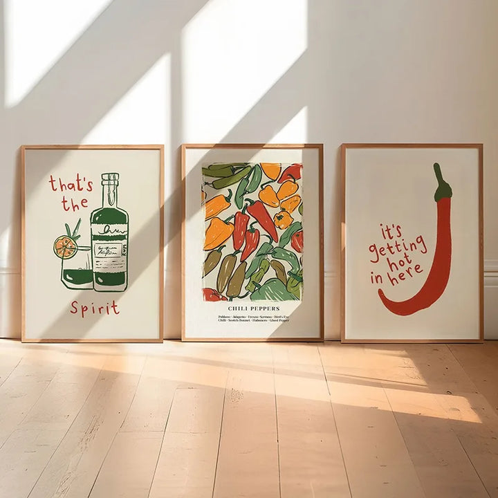 Japanese Hot Chili Pepper Wall Art
