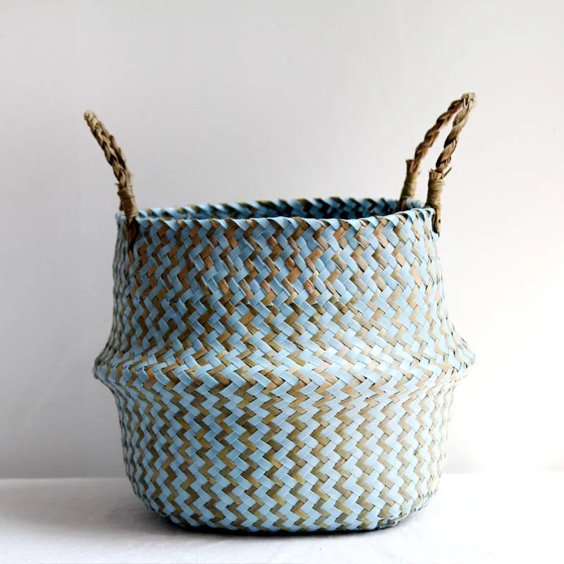 Boho Decor Striped Wicker Storage Baskets