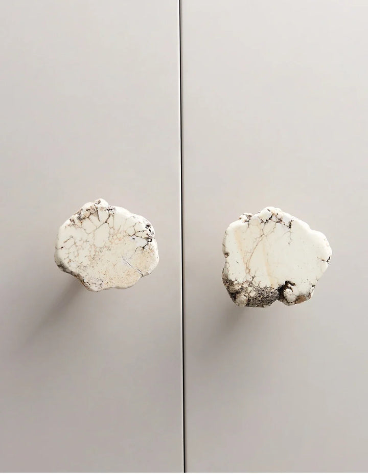 Natural White Turquoise Marble Handle & Hooks