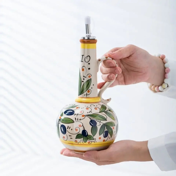 Ceramic Decorative Olive Oil Bottle