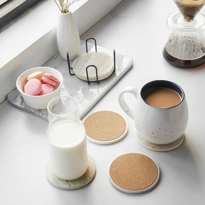 Ceramics Marble Cup Mat Coasters