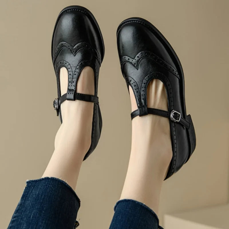 Miana | Polished T-Strap Mary Janes
