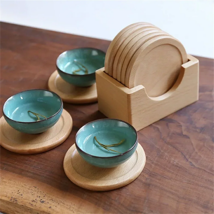 Solid Walnut Wood Coasters 6pcs/set