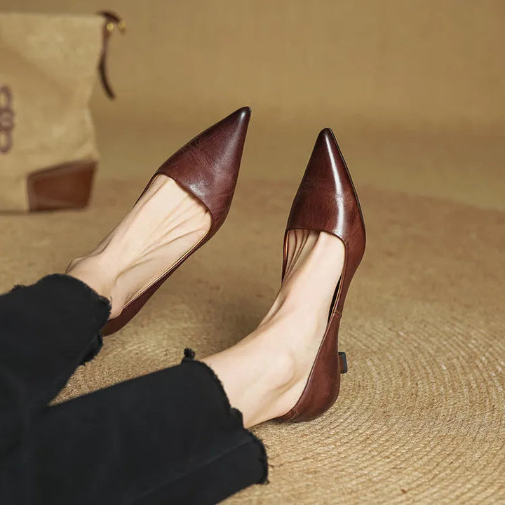 Sarah | Refined Pointed Toe Leather Pumps