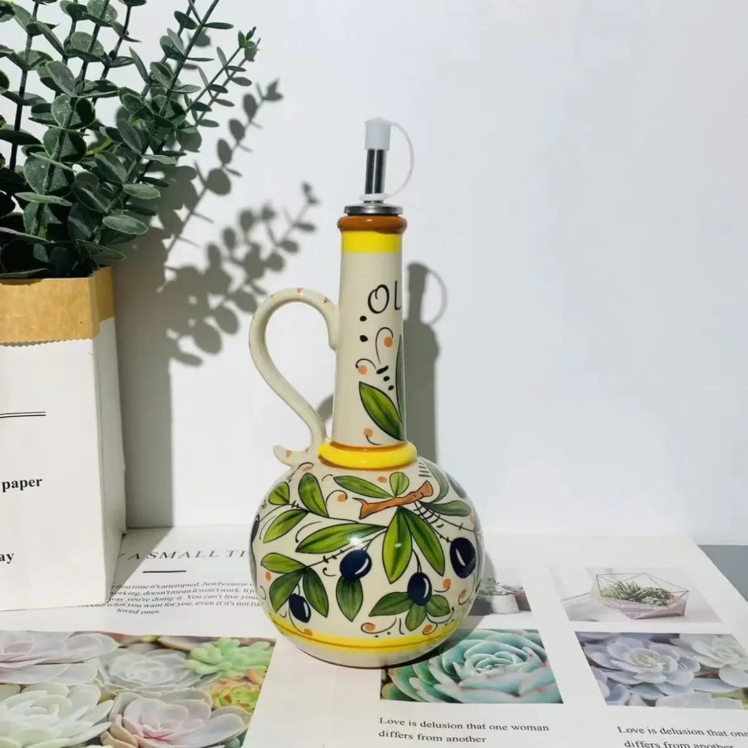 Ceramic Decorative Olive Oil Bottle