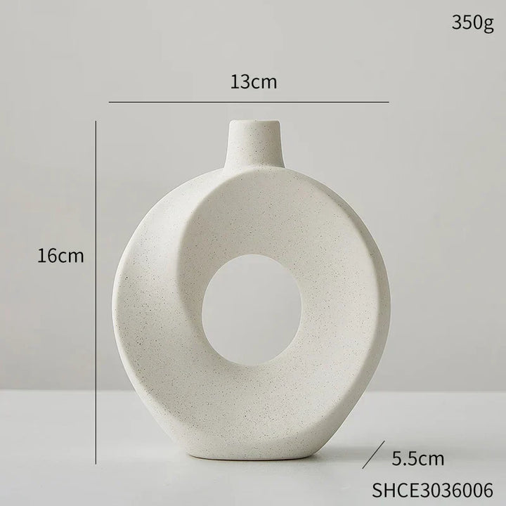 Nordic Style Ceramic Donut Vase