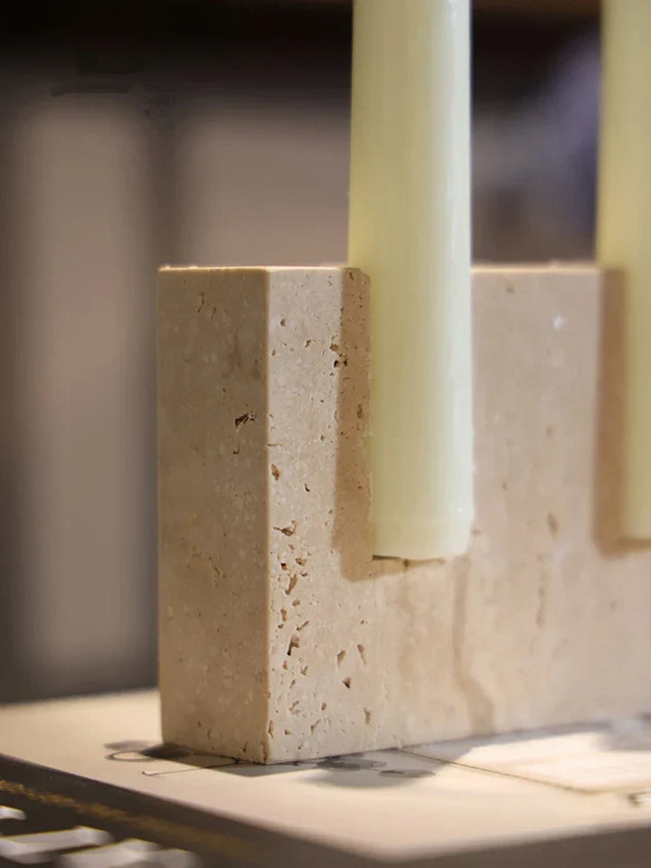 Travertine Candle Holder