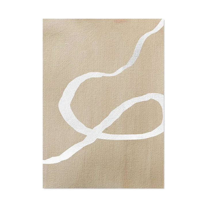 Abstract Line Beige Wall Art Canvas Painting