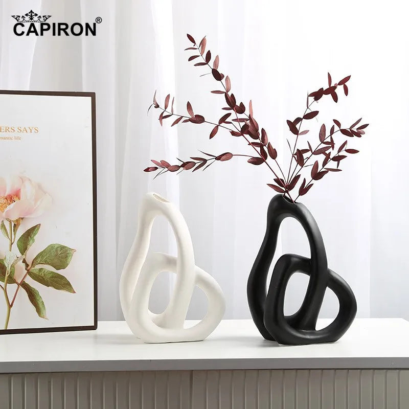 Abstract Interlinked Ceramic Vase