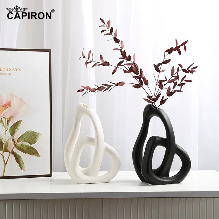 Abstract Interlinked Ceramic Vase