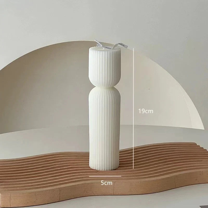 Striped Column Candles