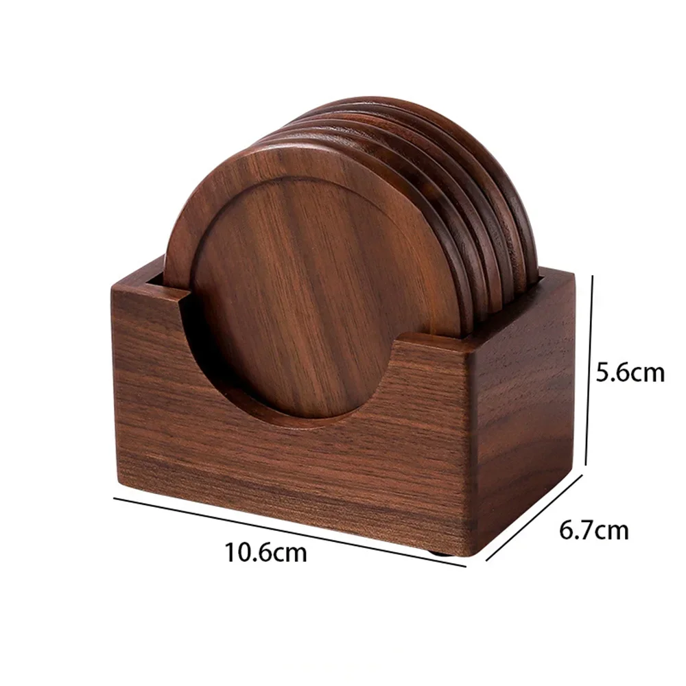 Solid Walnut Wood Coasters 6pcs/set