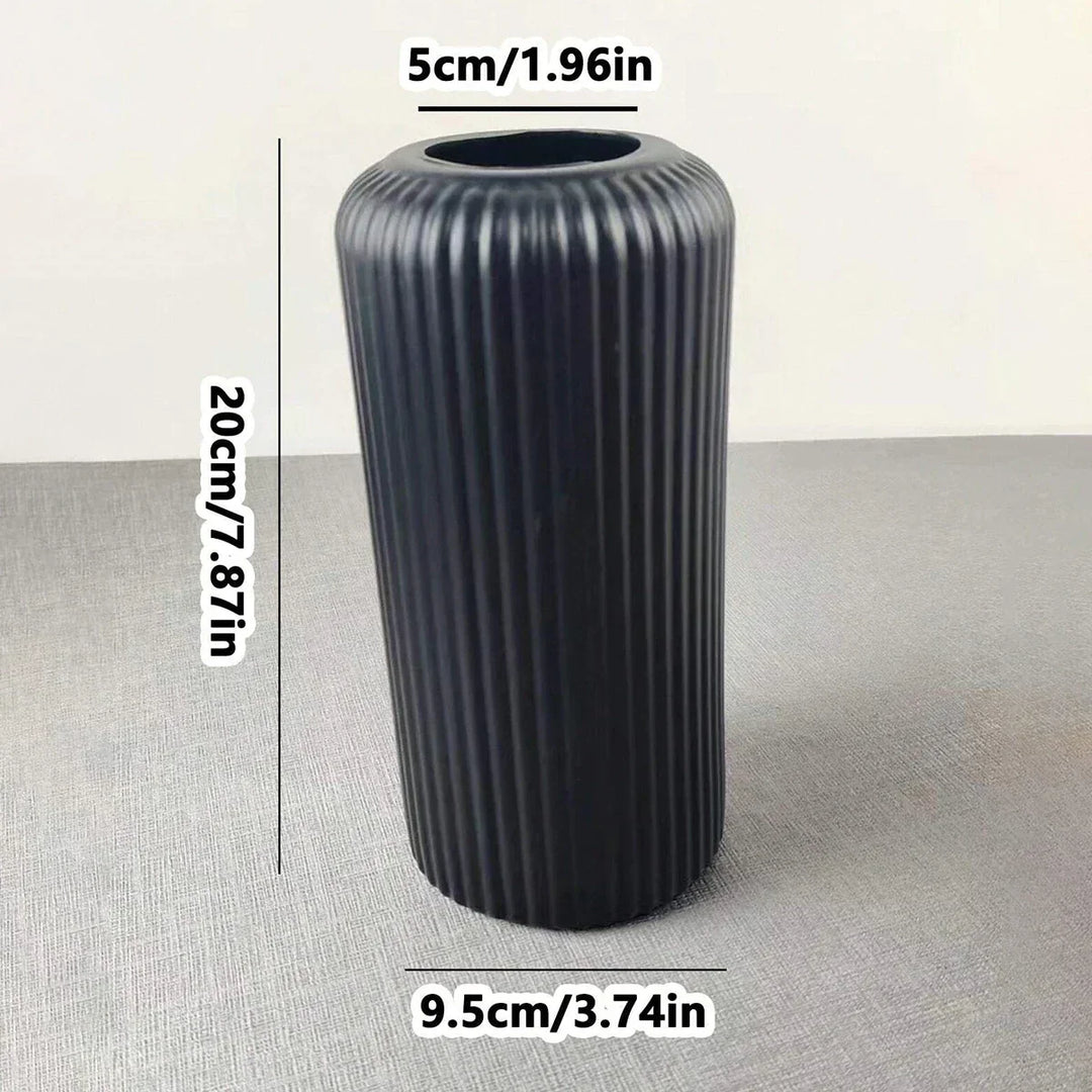 Striped Fluted Vase